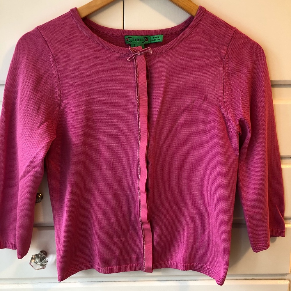 Silk cardigan.